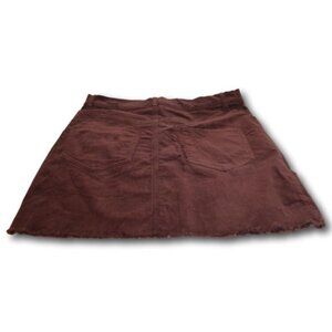 Forever 21 Velvet Mini Skirt Burgundy Size: L
